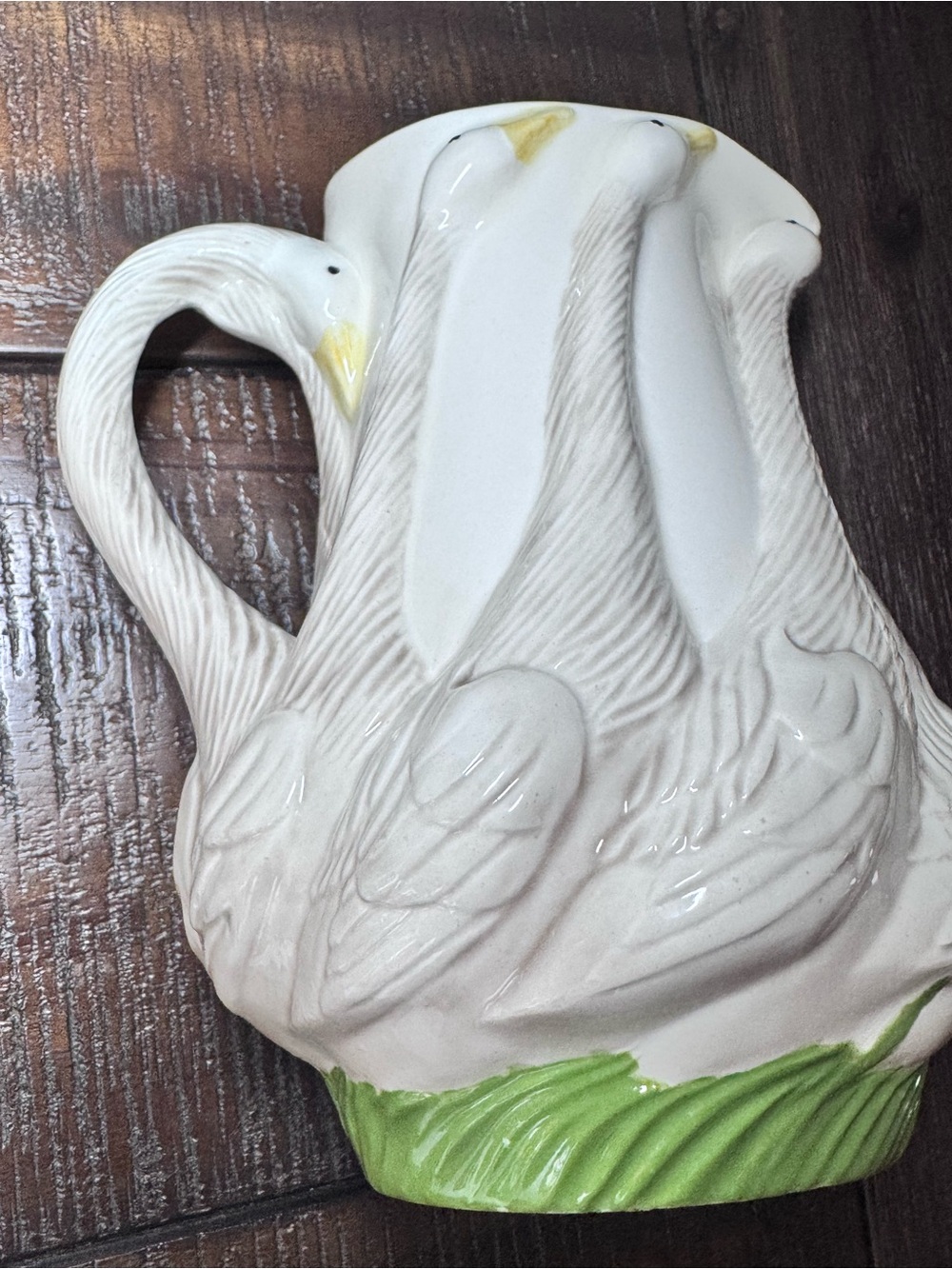 White Ceramic Geese Pitcher - Farmhouse Cottage core Decor - Picture 8 of 15